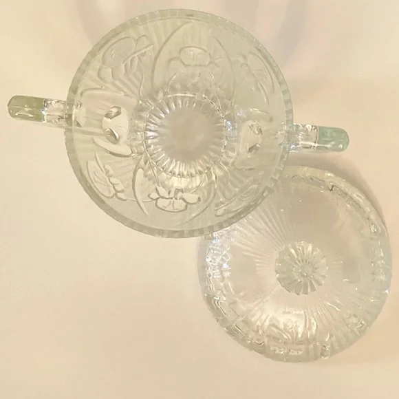 Iris & Herringbone Clear Covered Sugar and Creamer Set - Picture 4 of 15
